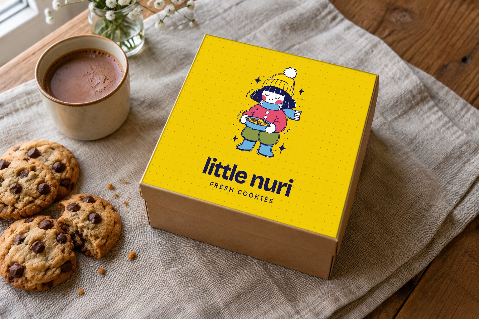 The yellow cookie box.